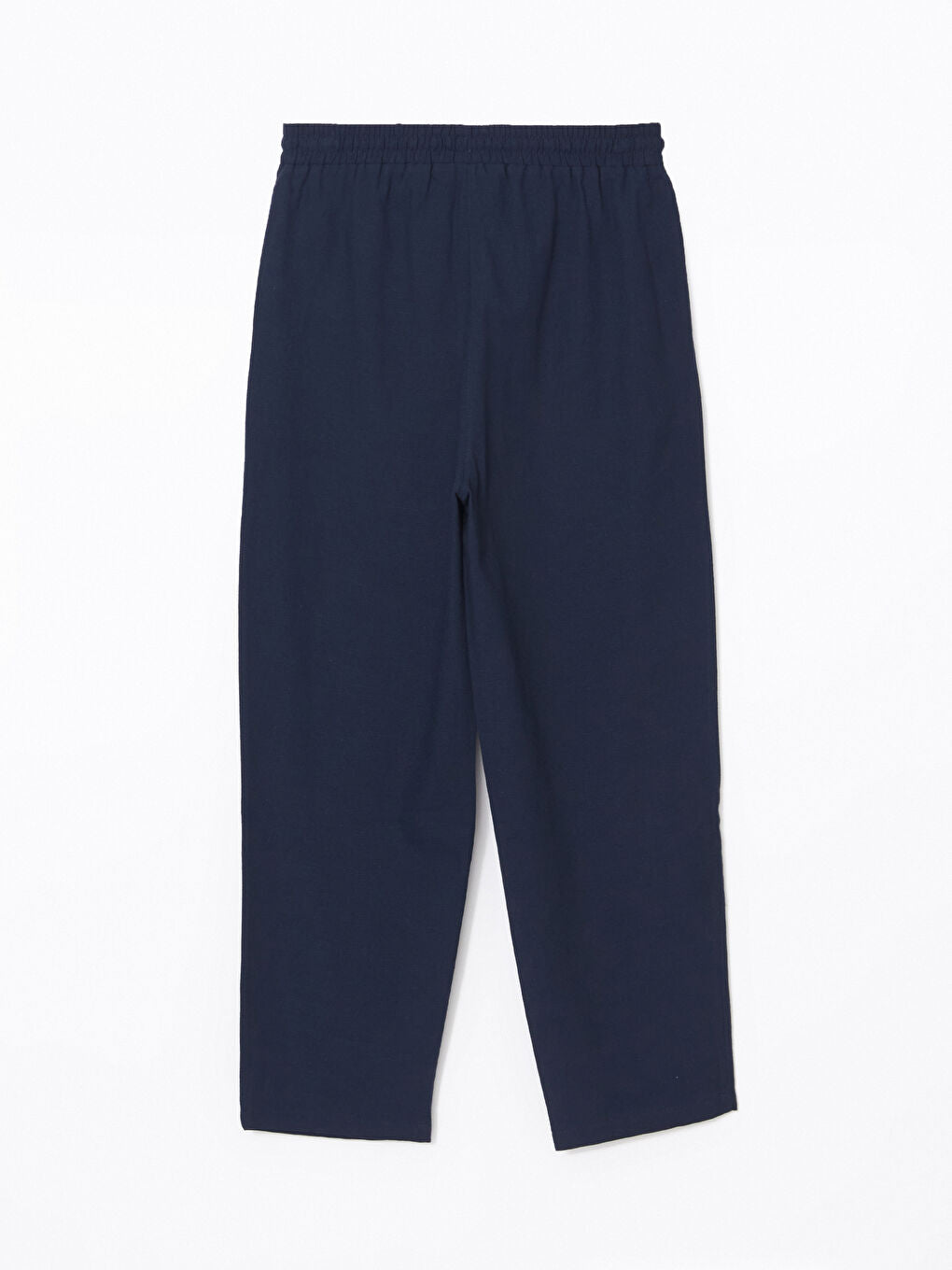 LCW Vision Indigo Elastic Waist Linen Blend Women Trousers