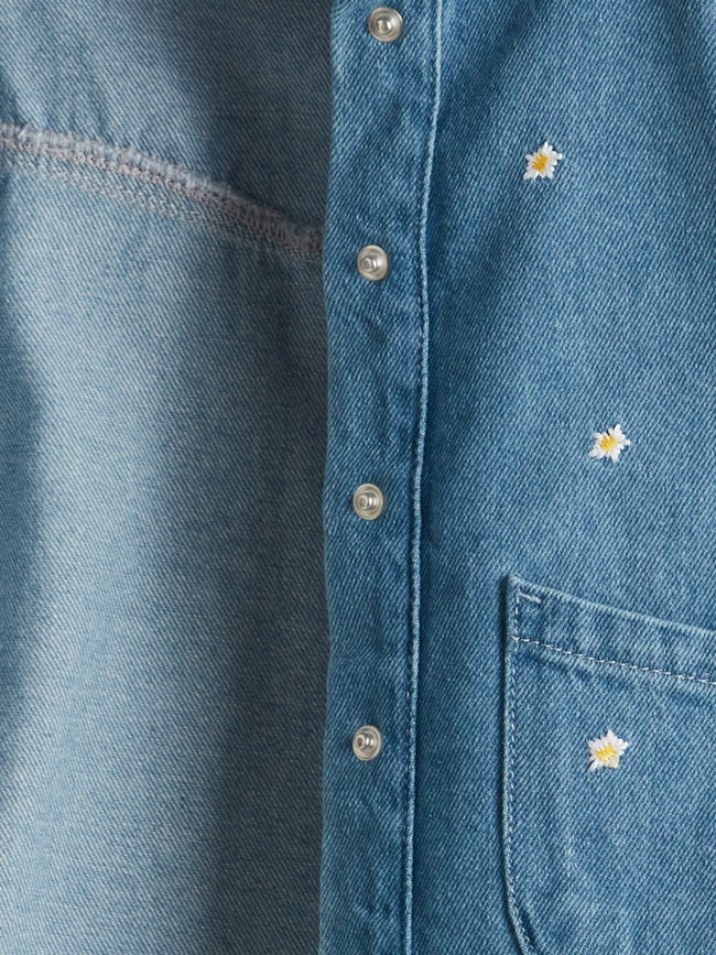 LCW Kids Star Embroidered GirlS Jean Jacket Main Image