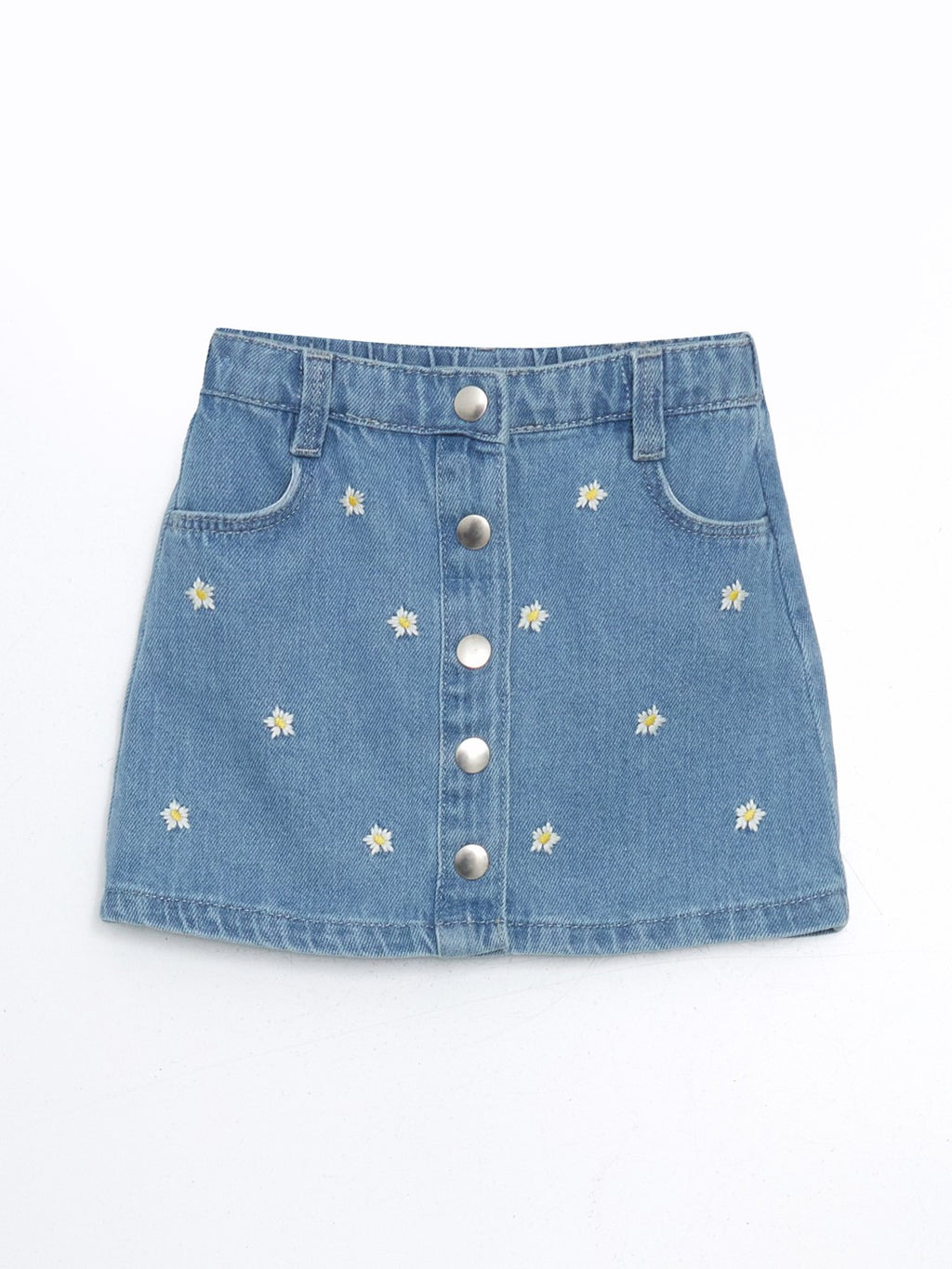 LCW Kids Adjustable Waist Floral Girl Jean Skirt