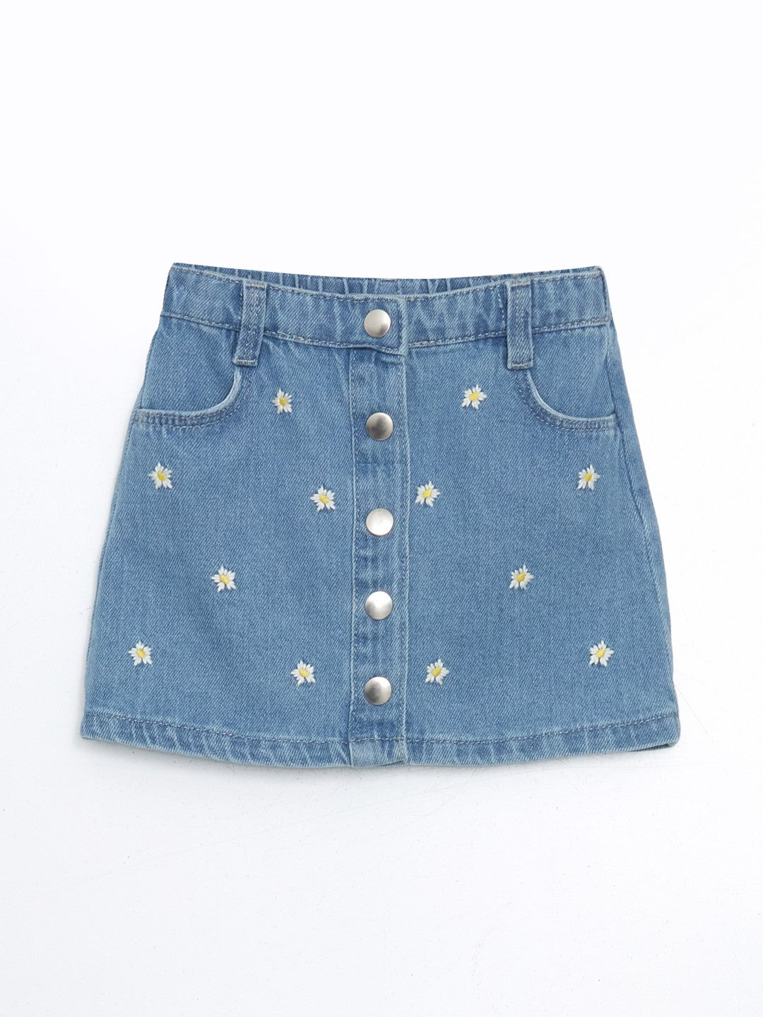 LCW Kids Adjustable Waist Floral Girl Jean Skirt
