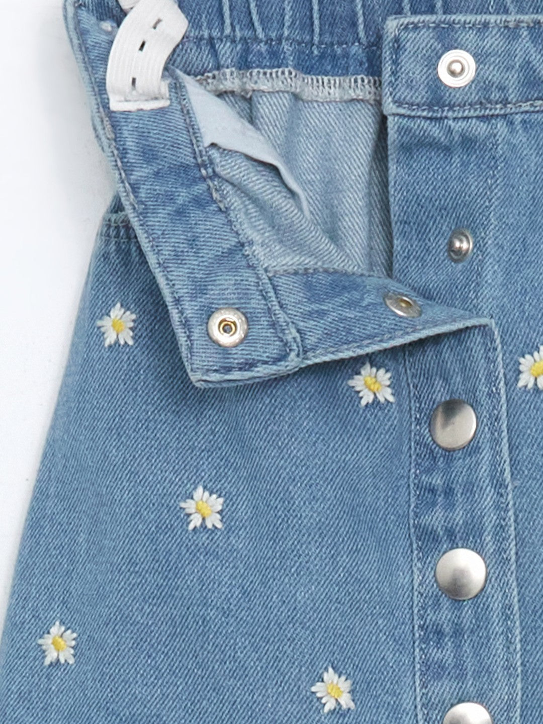 LCW Kids Adjustable Waist Floral Girl Jean Skirt