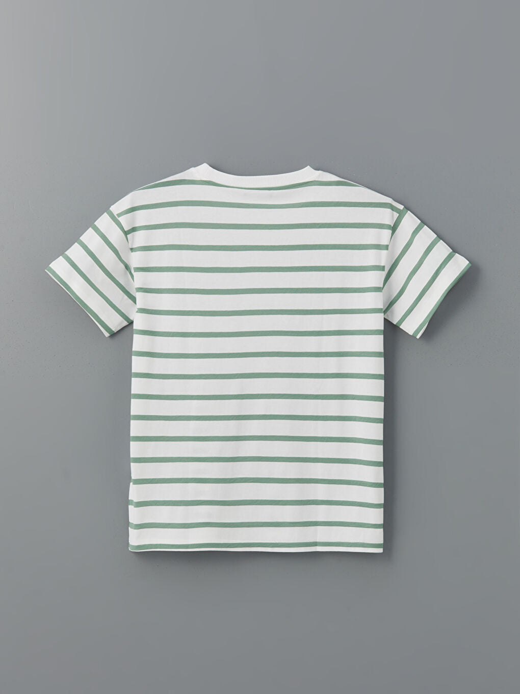 LCW Comfort Black Crew Neck Striped Women T-Shirt