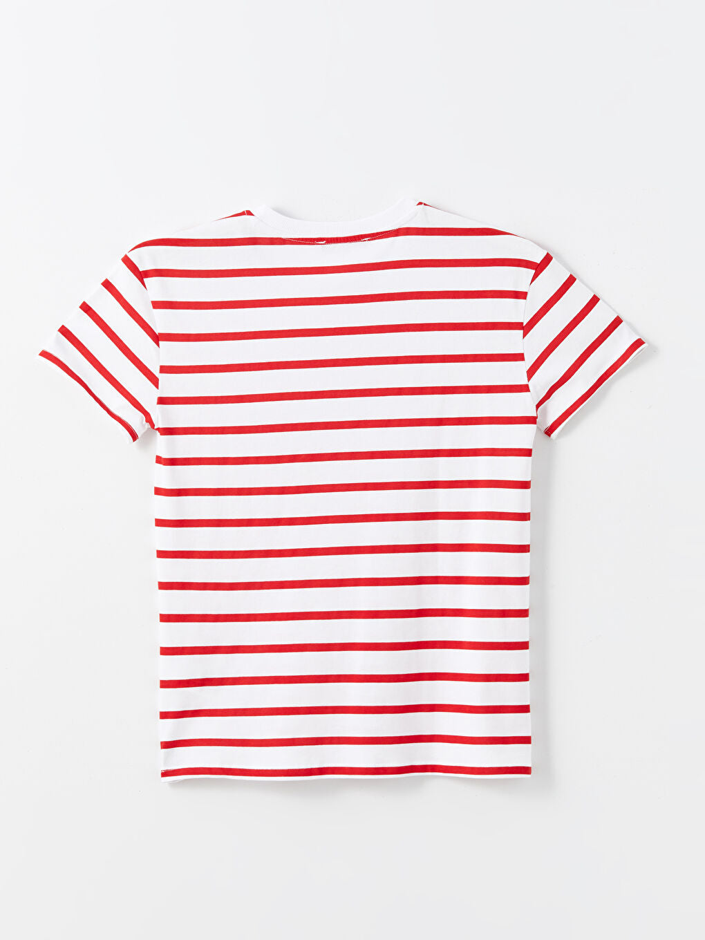 LCW Comfort Black Crew Neck Striped Women T-Shirt