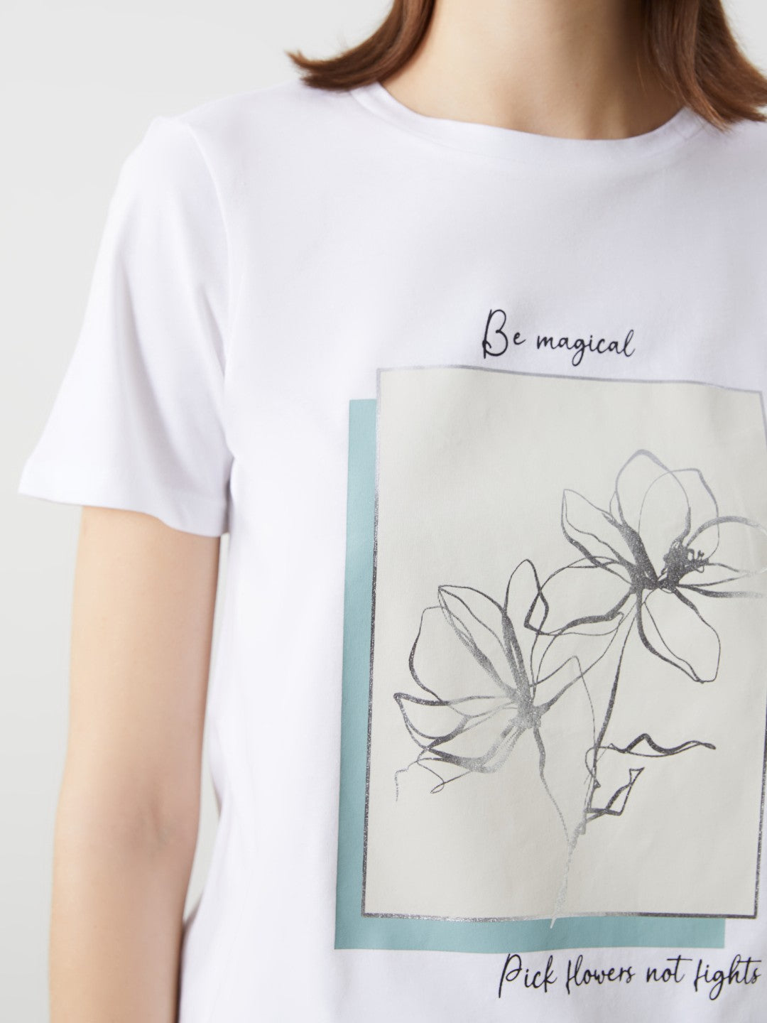 LCW Comfort Crew Neck Printed Women T-Shirt