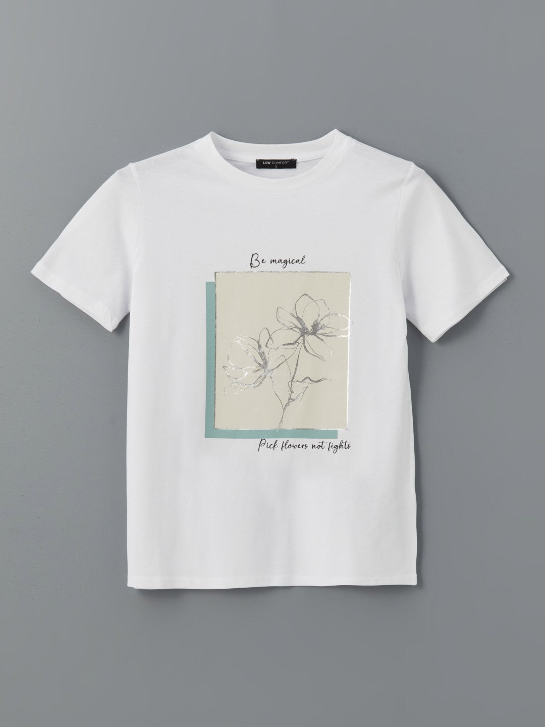 LCW Comfort Crew Neck Printed Women T-Shirt