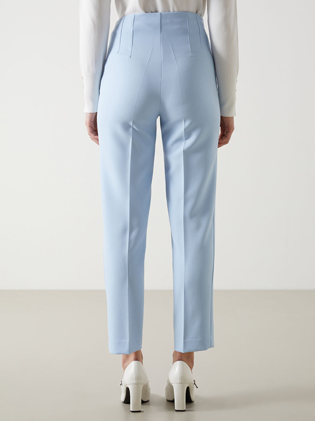 LCW Vision Ecru Slim Fit Women Trousers