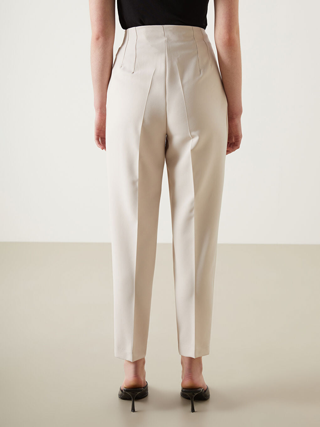 LCW Vision Ecru Slim Fit Women Trousers