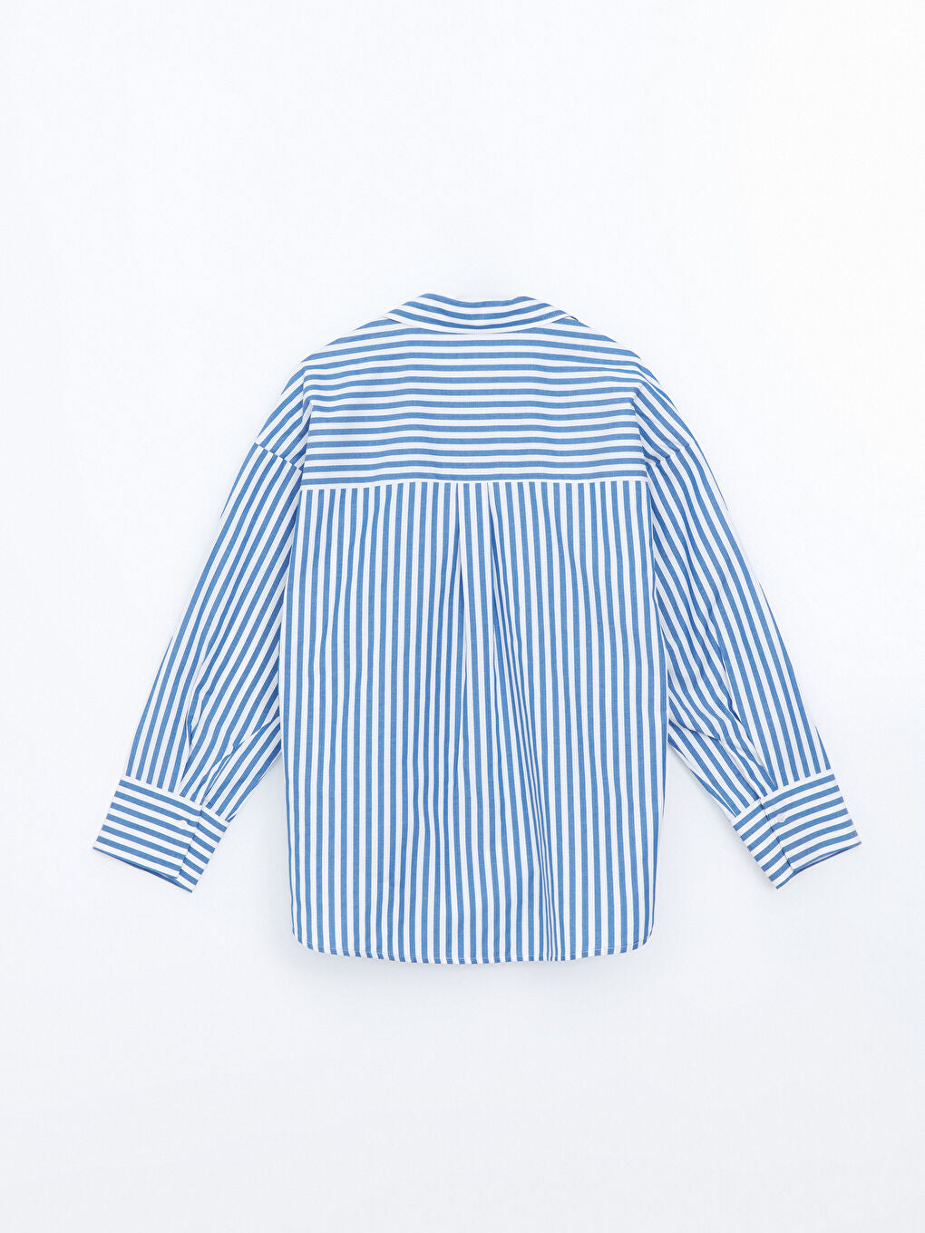 LCW Vision Blue Striped Oversize Women Shirt