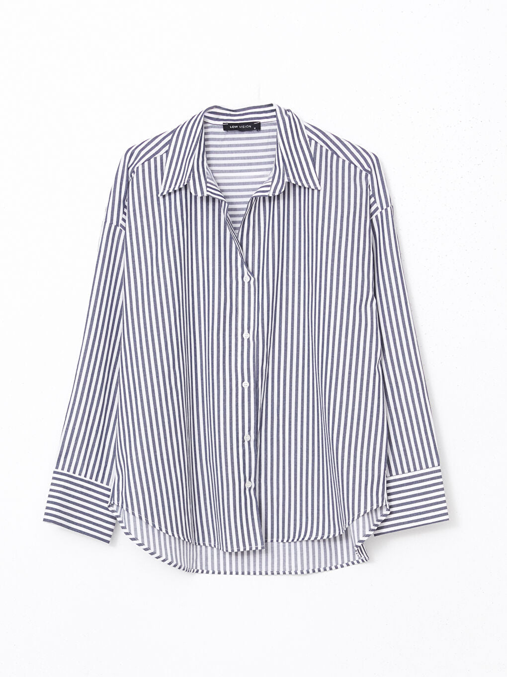 LCW Vision Blue Striped Oversize Women Shirt