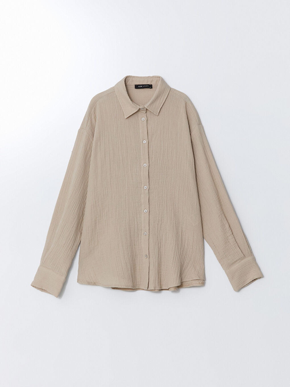 LCW Vision Beige Textured Women Shirt