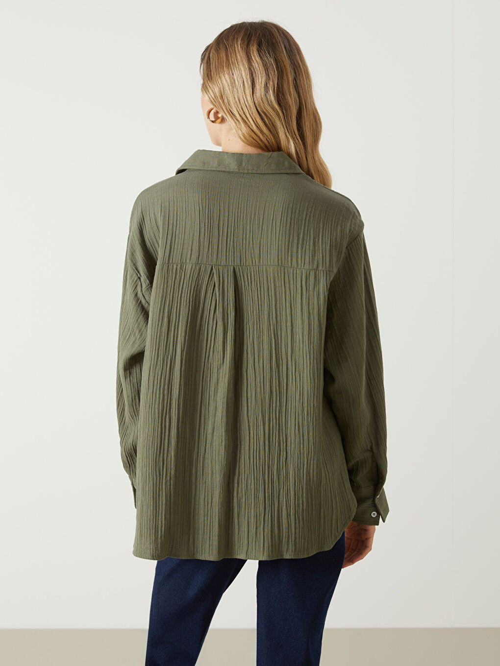 LCW Vision Beige Textured Women Shirt