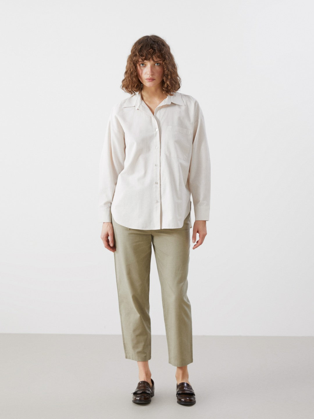 LCW Vision Linen Blend Oversize Women Shirt