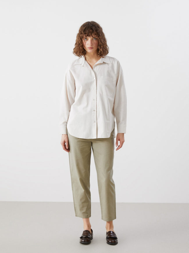 LCW Vision Linen Blend Oversize Women Shirt Main Image