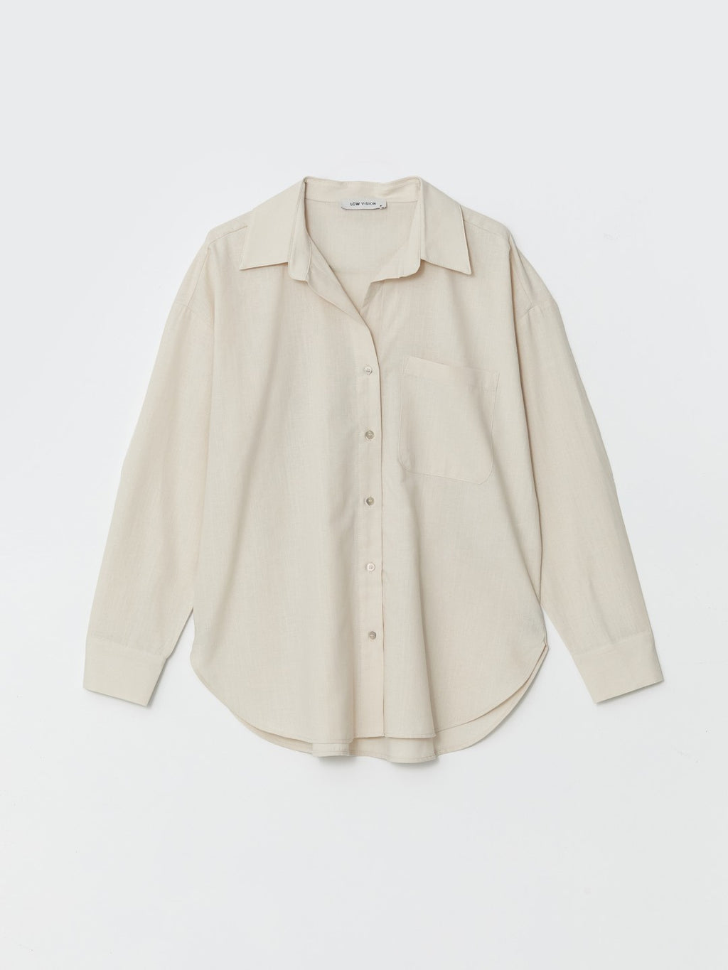 LCW Vision Linen Blend Oversize Women Shirt
