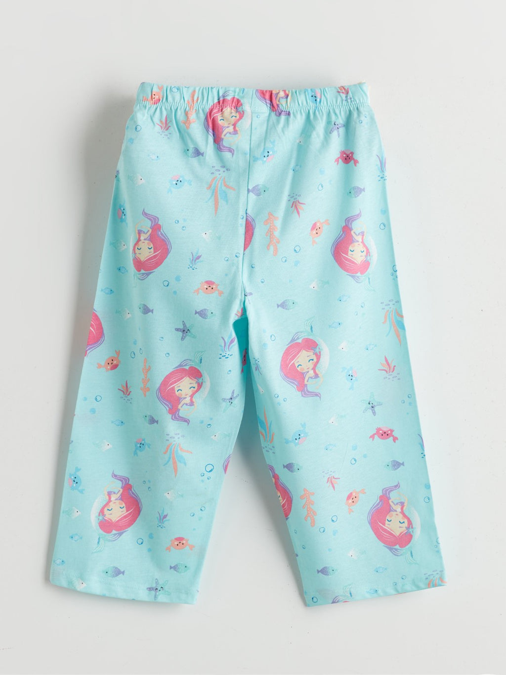 LCW Kids White Crew Neck Girls Capri Pajama Set