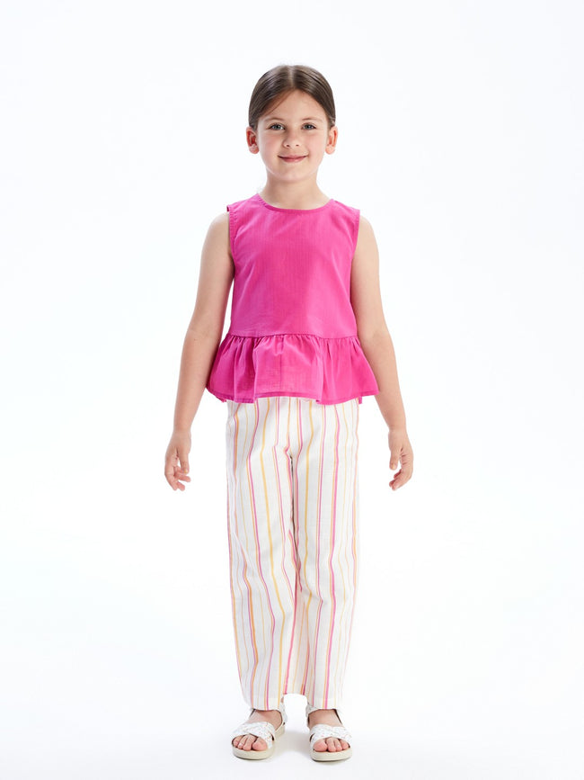 LCW Kids Regular Fit Poplin Flounce GirlS Blouse Main Image