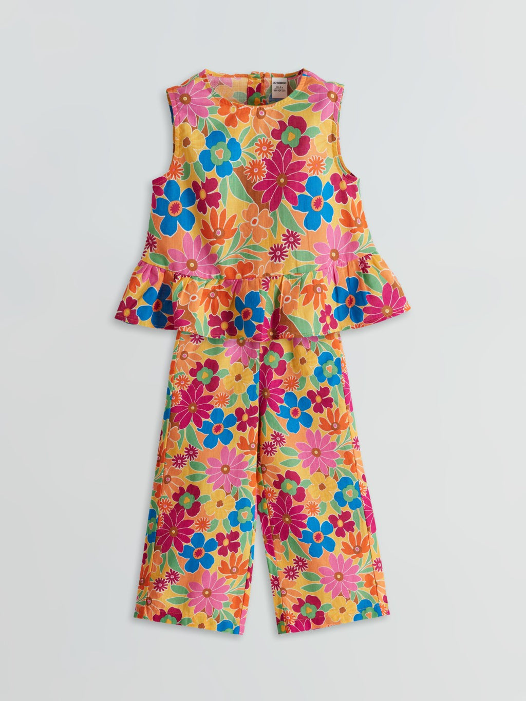 LCW Baby Crew Neck Floral Girl Blouse And Pants 2-Pack