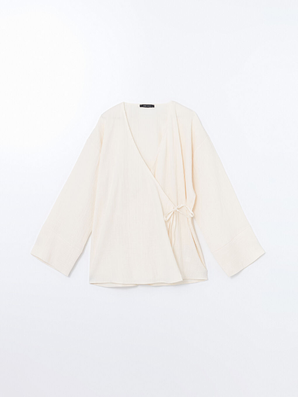 LCW Vision Khaki Double Breasted Textured Women Kimono