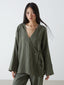 LCW Vision Khaki Double Breasted Textured Women Kimono