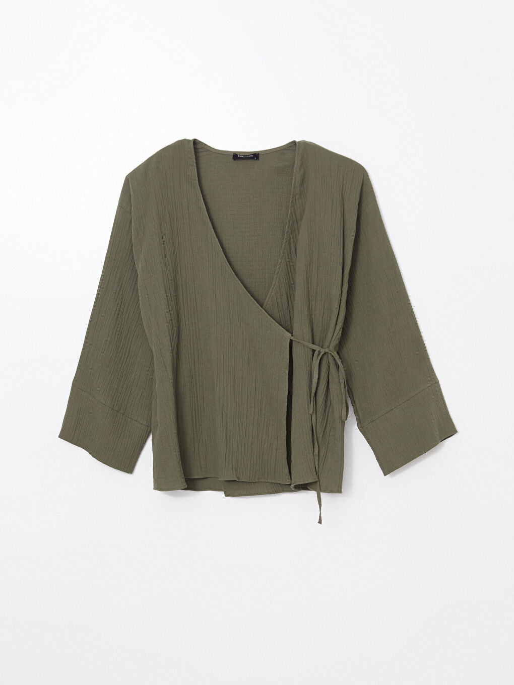 LCW Vision Khaki Double Breasted Textured Women Kimono