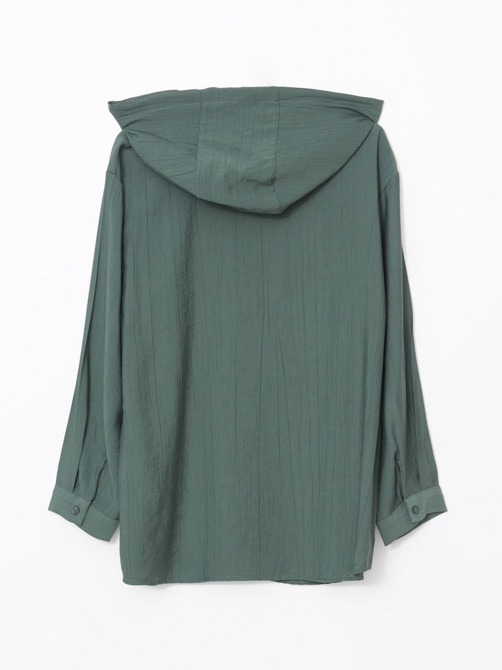 LCW Modest Hooded Textured Oversize Crinkle Women Tunic