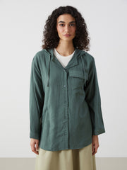 LCW Modest Hooded Textured Oversize Crinkle Women Tunic