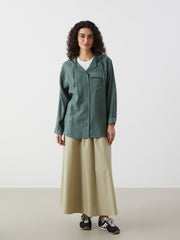 LCW Modest Hooded Textured Oversize Crinkle Women Tunic