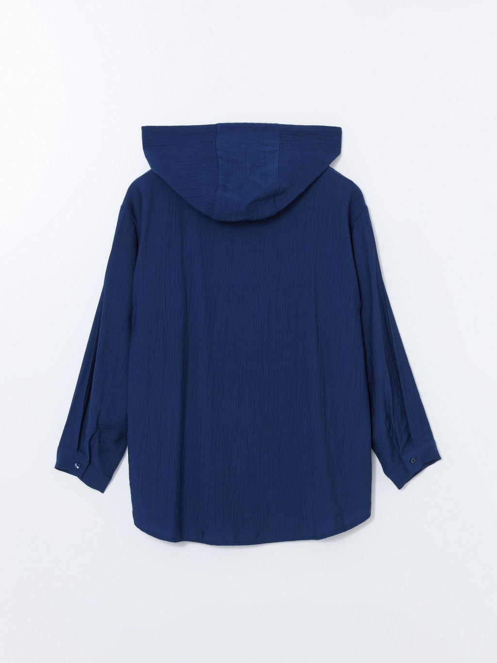 LCW Modest Hooded Textured Oversize Crinkle Women Tunic