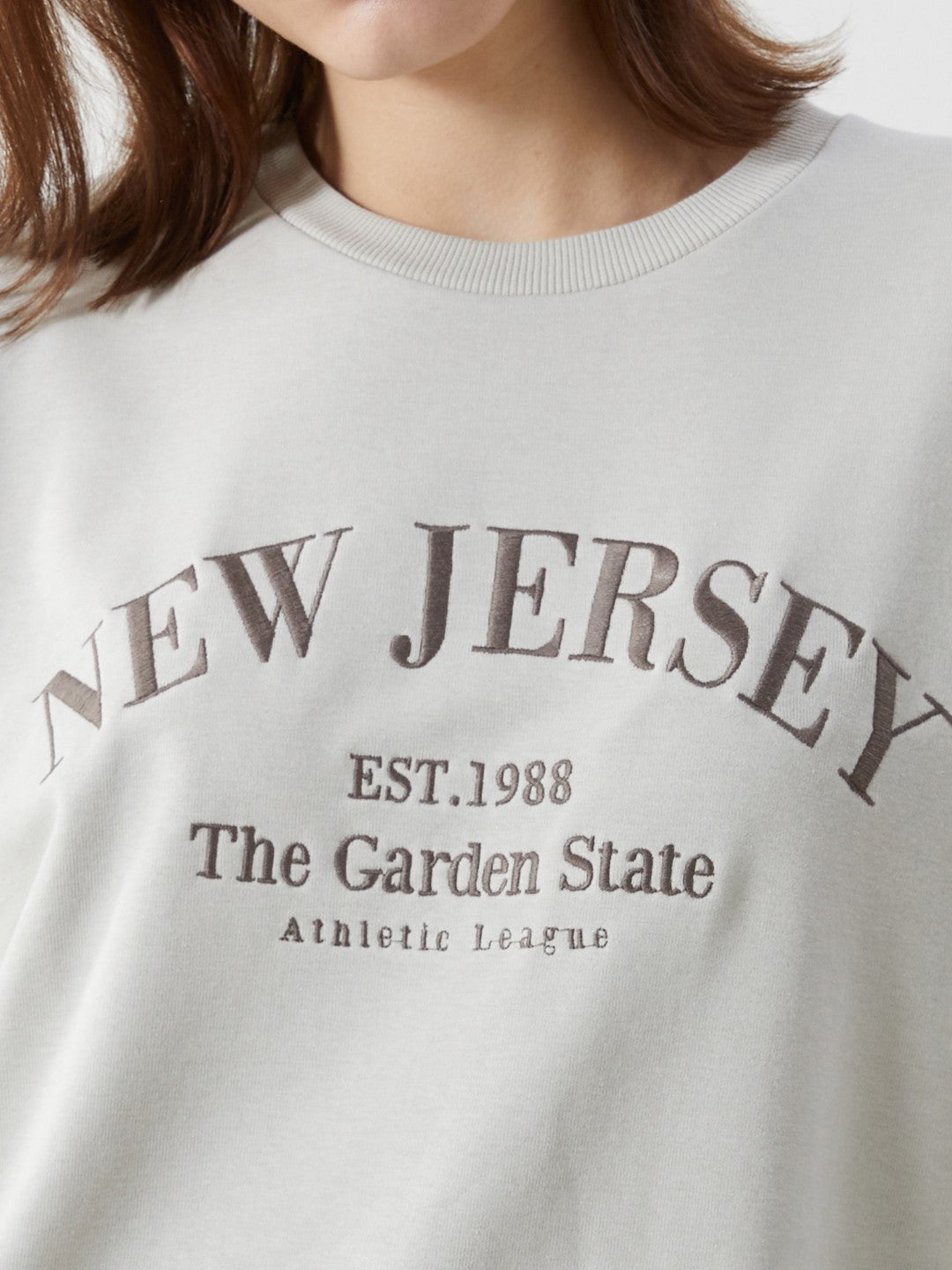 Xside Crew Neck New Jersey Embroidered Women Sweatshirt