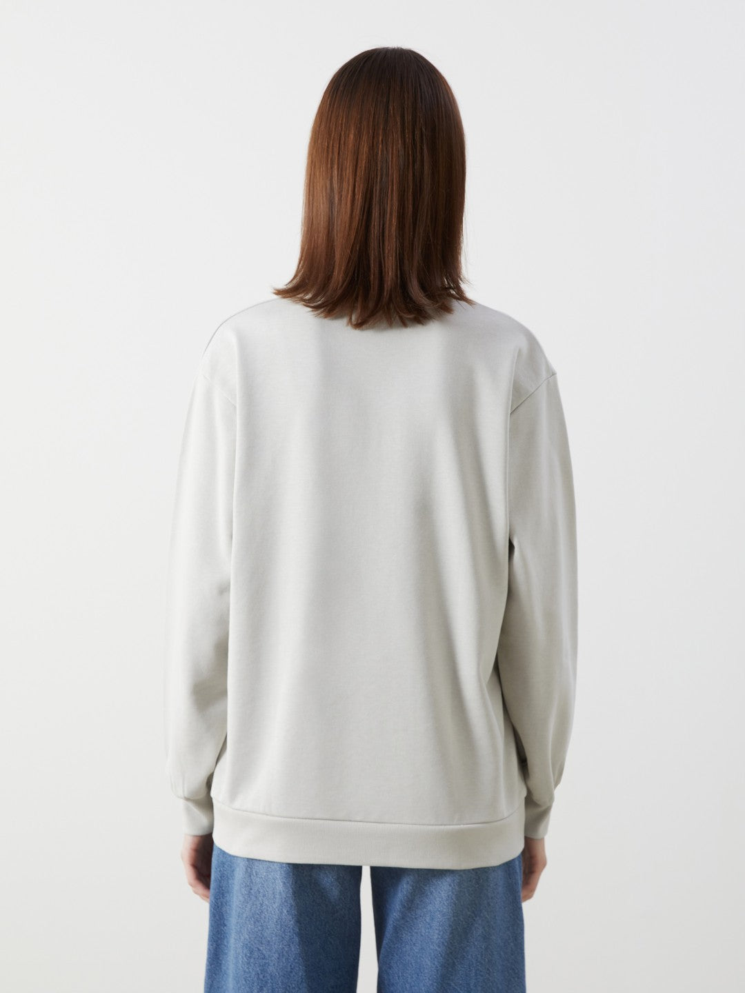 Xside Crew Neck New Jersey Embroidered Women Sweatshirt