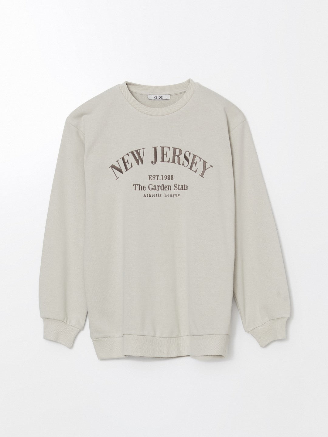 Xside Crew Neck New Jersey Embroidered Women Sweatshirt