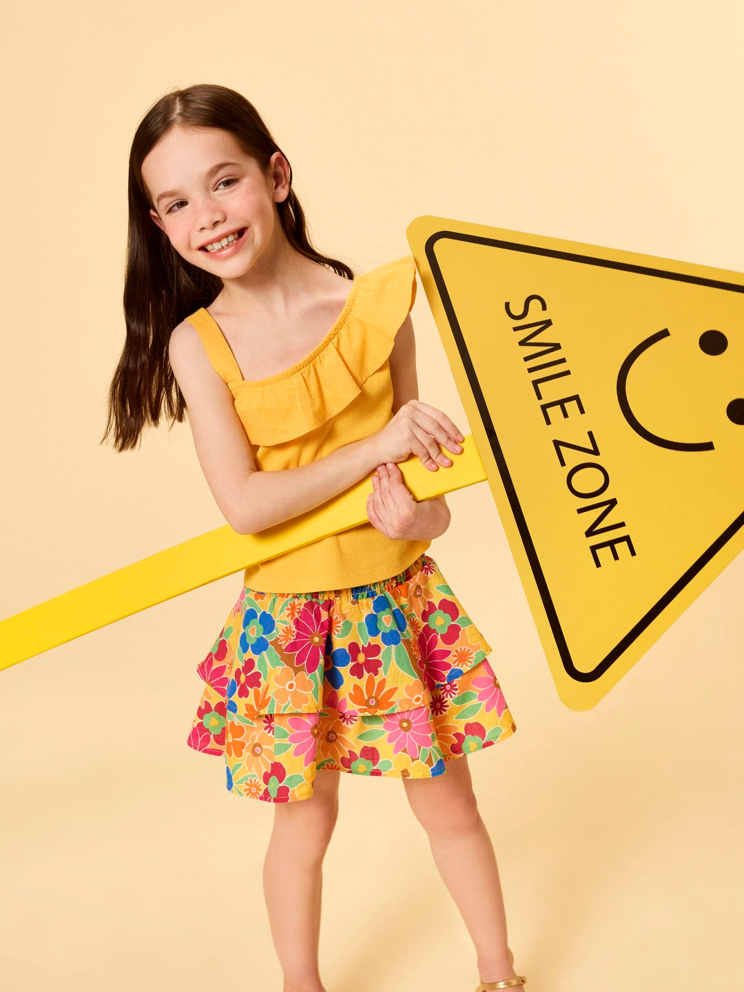 LCW Baby Boat Neck Plain Flounce GirlS T-Shirt