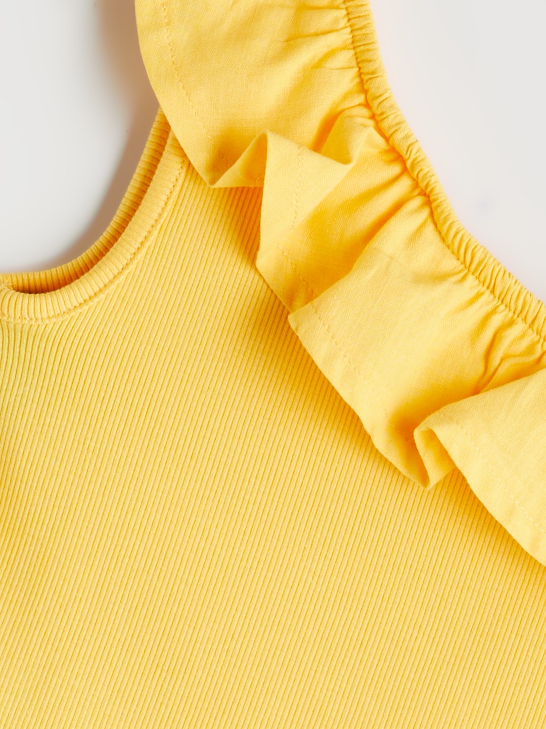 LCW Baby Boat Neck Plain Flounce GirlS T-Shirt