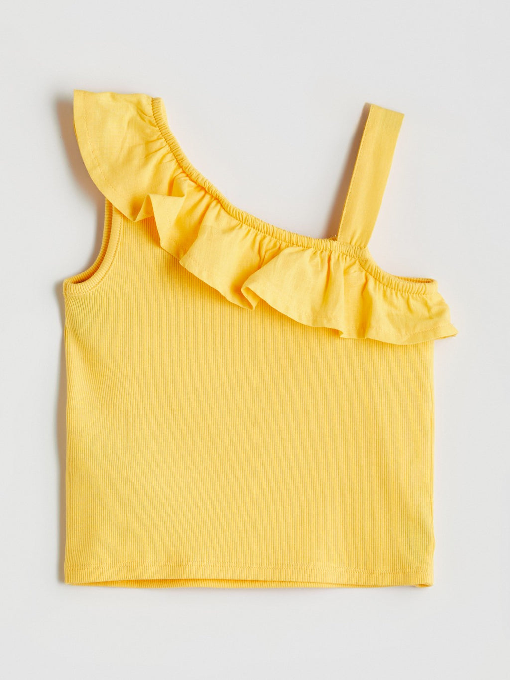 LCW Baby Boat Neck Plain Flounce GirlS T-Shirt