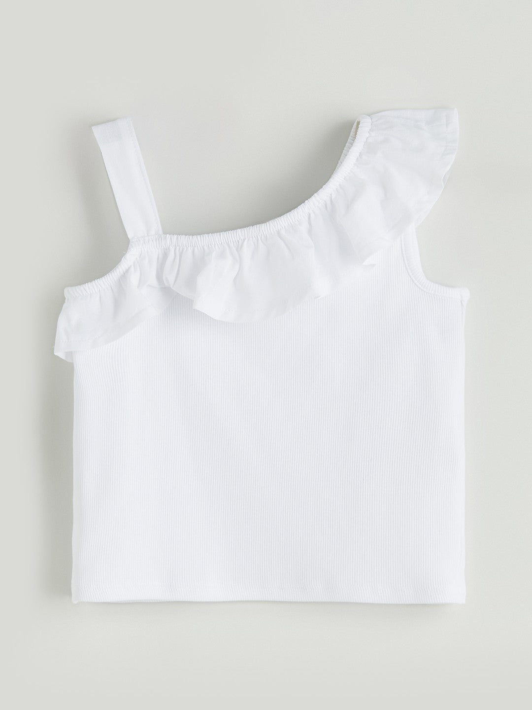 LCW Baby Boat Neck Plain Flounce GirlS T-Shirt