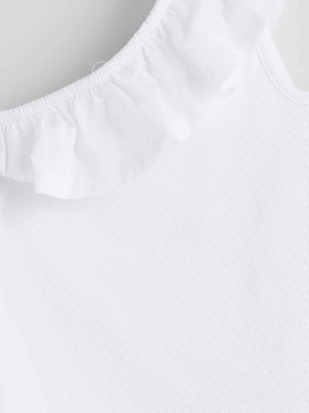 LCW Baby Boat Neck Plain Flounce GirlS T-Shirt