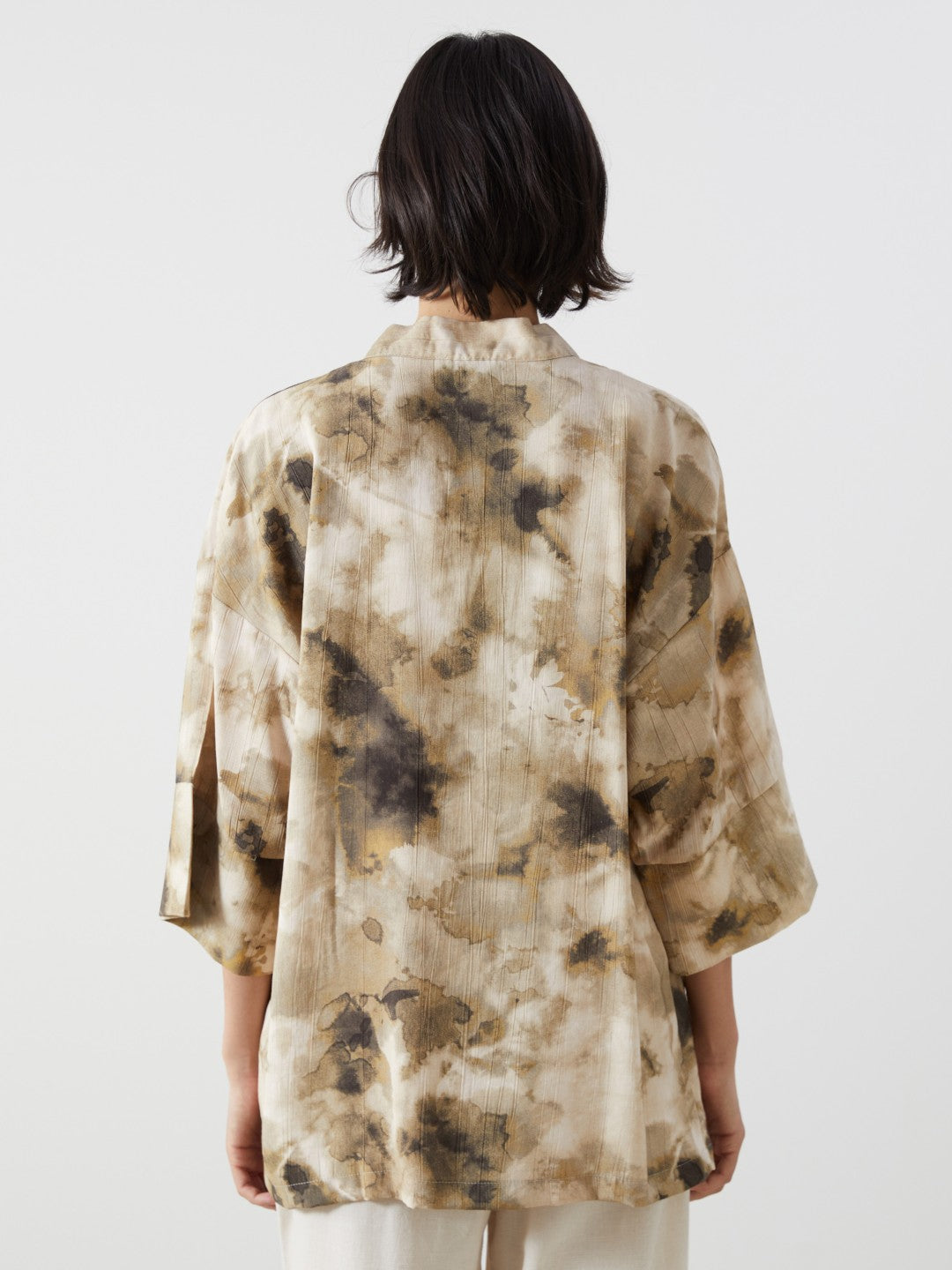 LCW Vision Shawl Collar Patterned Oversize Women Kimono