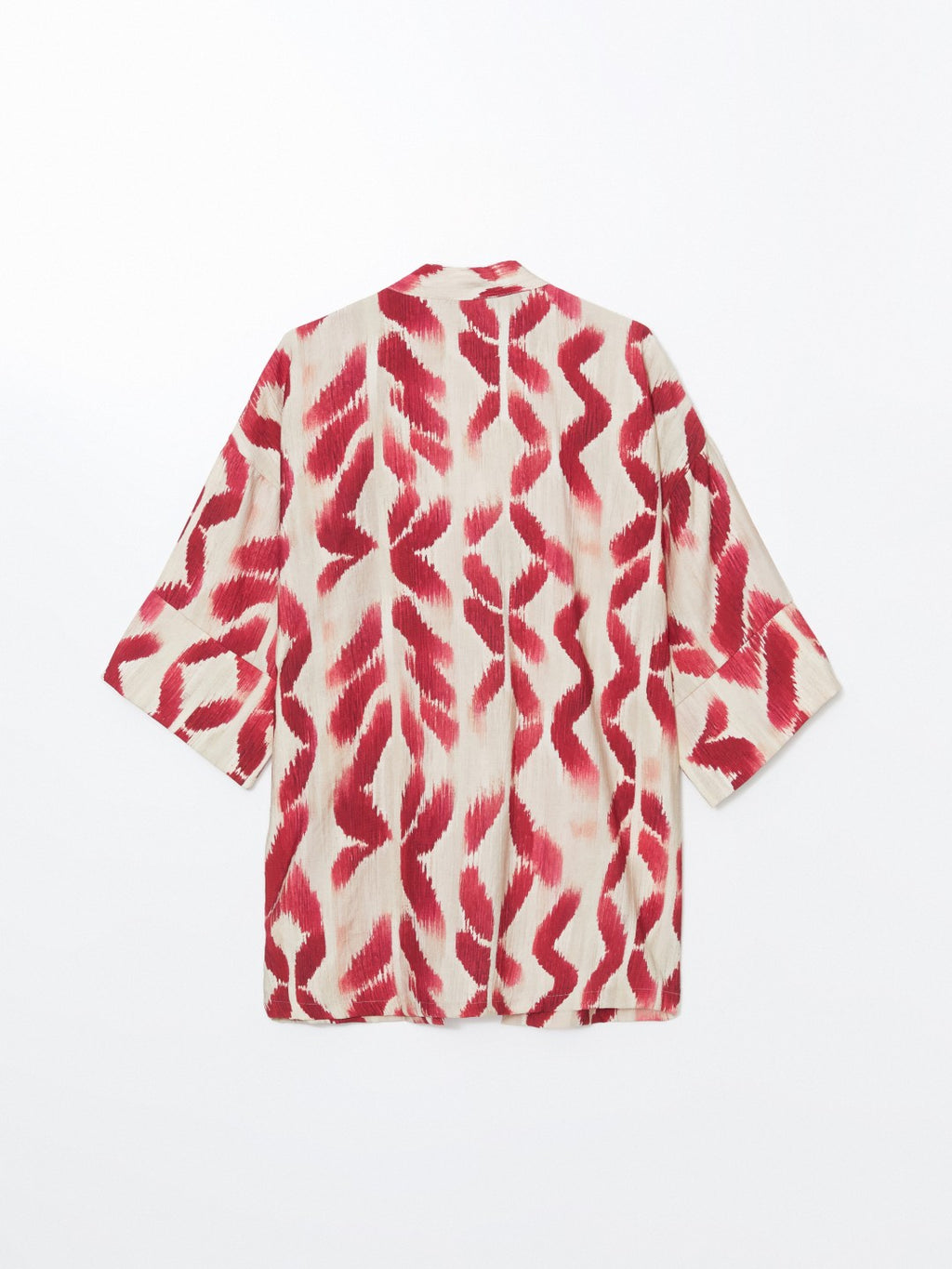 LCW Vision Shawl Collar Patterned Oversize Women Kimono