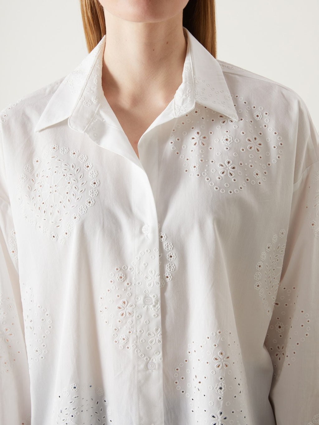 LCW Vision Openwork Oversize Women Shirt