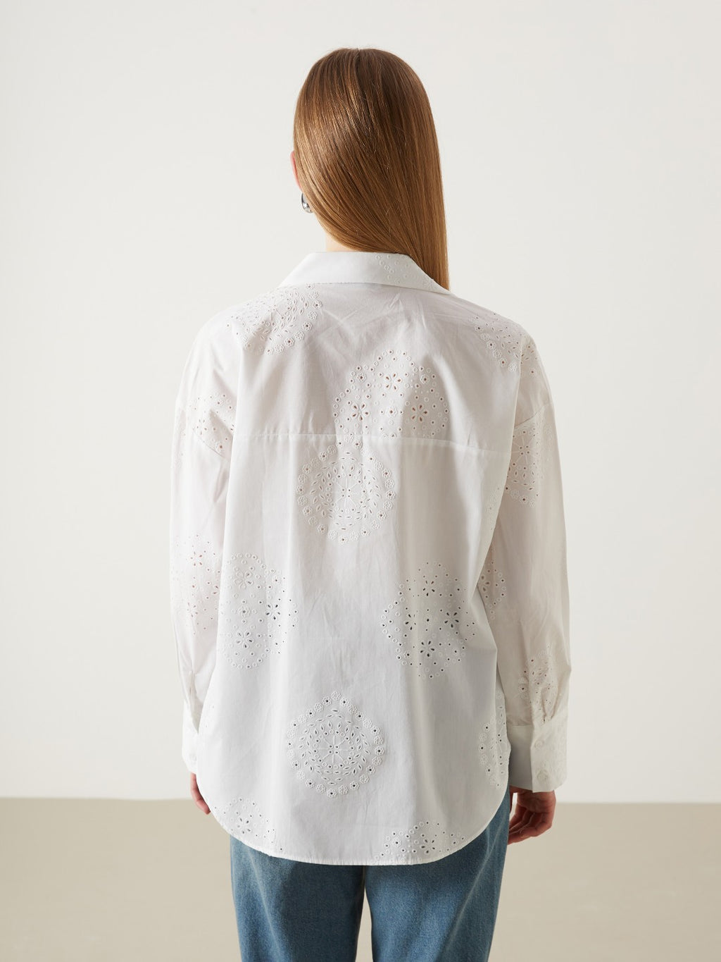 LCW Vision Openwork Oversize Women Shirt