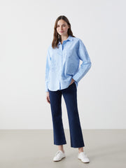 LCW Vision Openwork Oversize Women Shirt