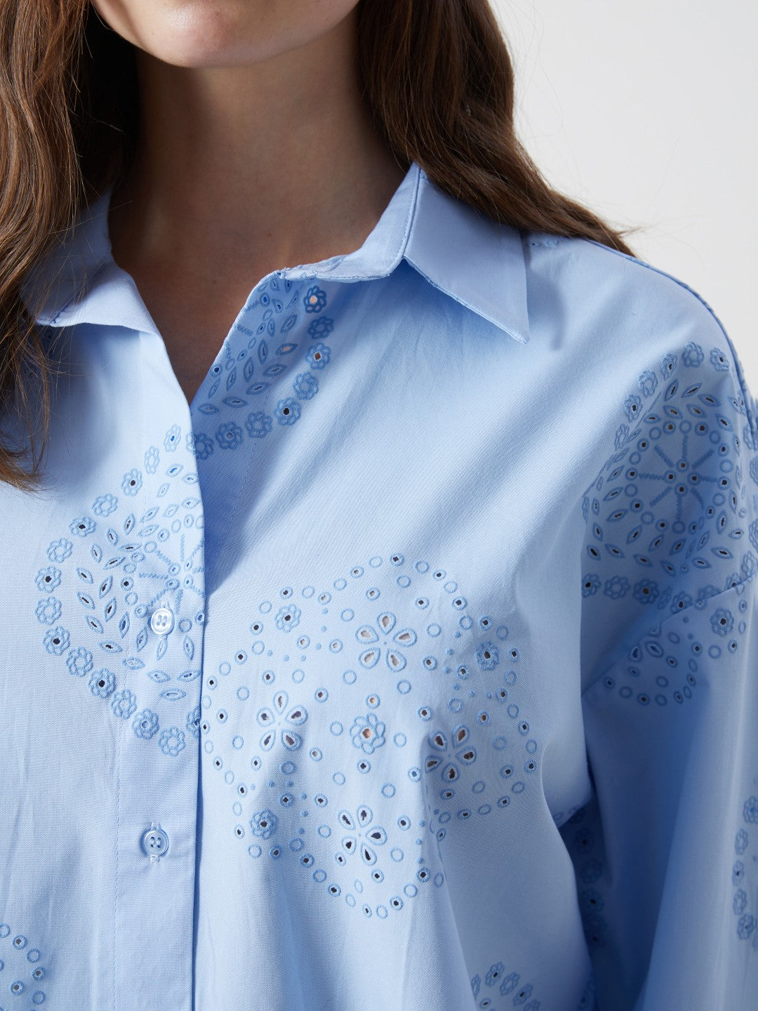 LCW Vision Openwork Oversize Women Shirt