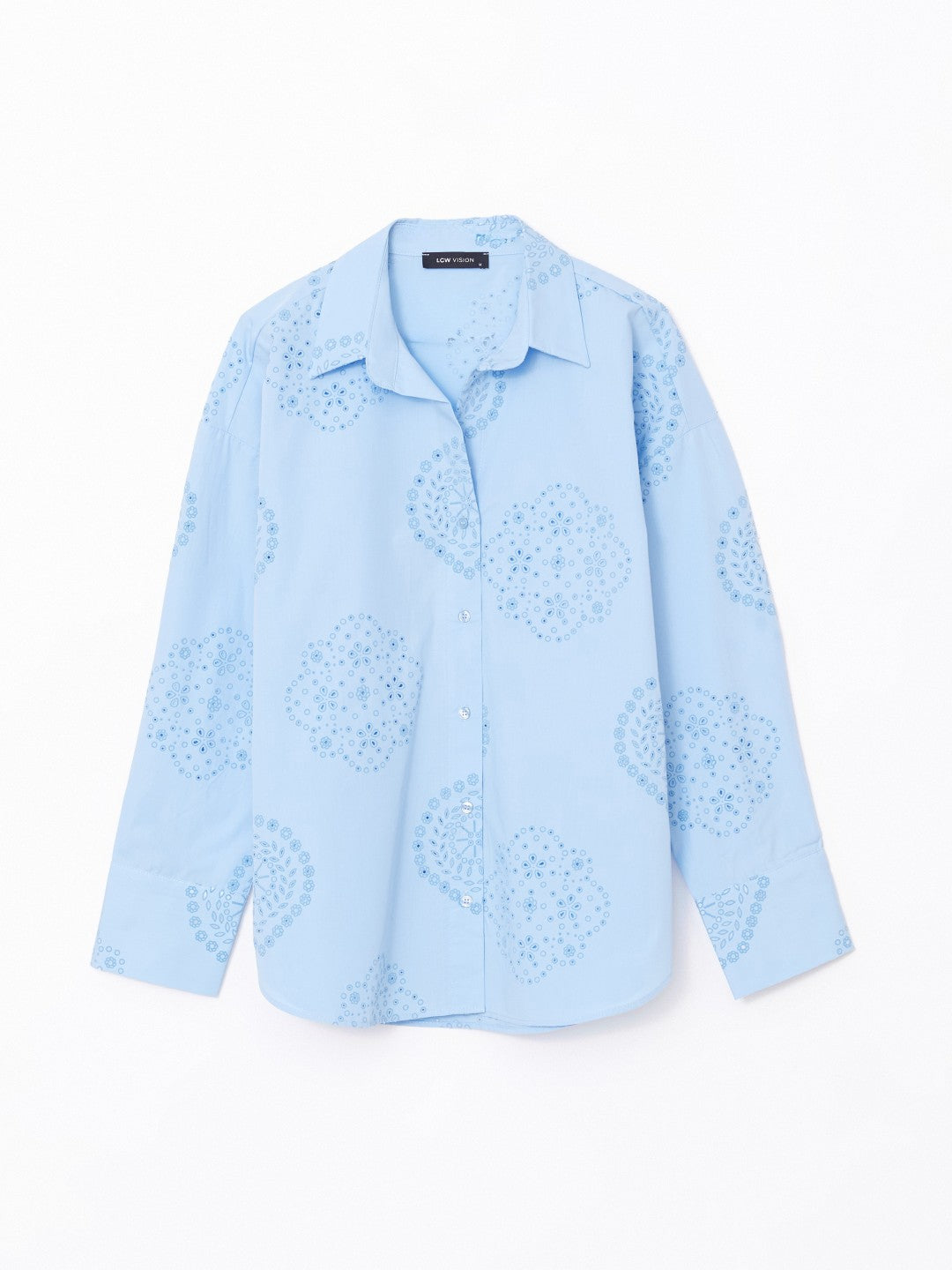 LCW Vision Openwork Oversize Women Shirt