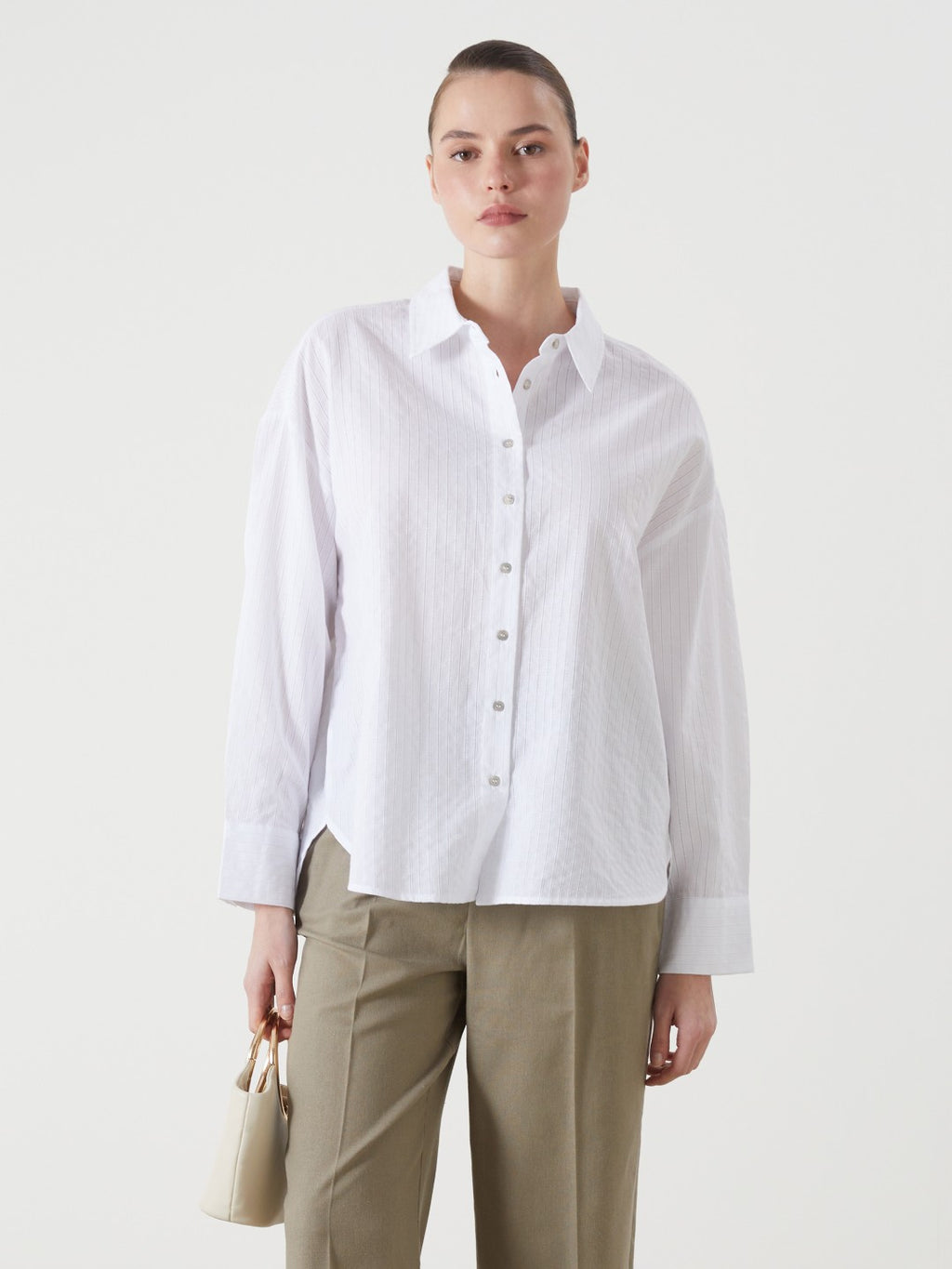 LCW Vision Striped Oversize Women Shirt