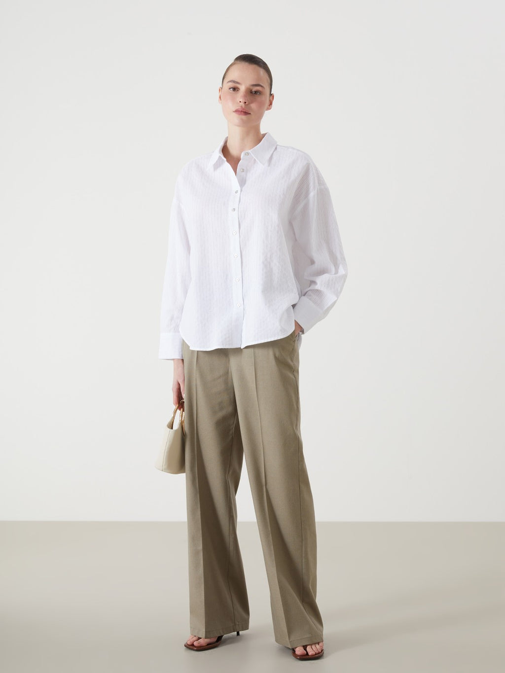 LCW Vision Striped Oversize Women Shirt