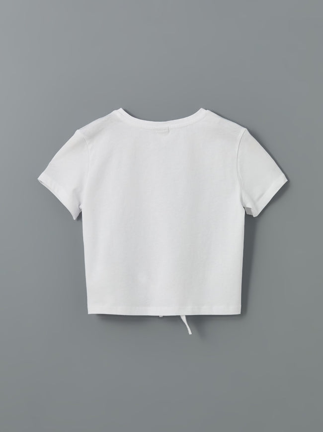 LCW Kids Crew Neck Girls Crop T-Shirt Main Image