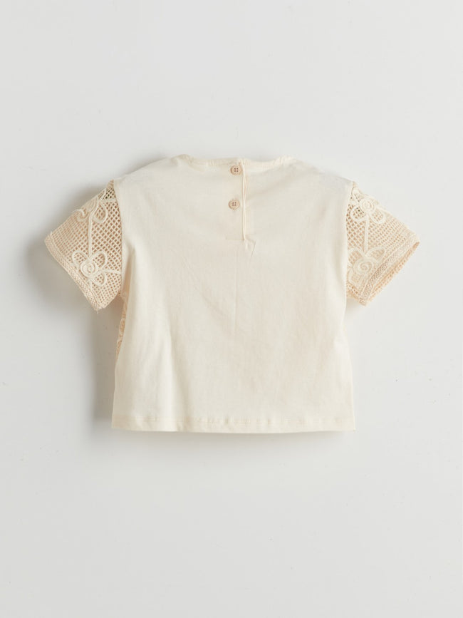 LCW Kids Crew Neck Embroidered Girls T-Shirt Main Image