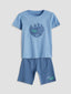 LCW Kids Crew Neck Boy Shorts Pajama Set