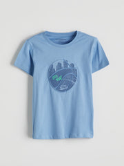 LCW Kids Crew Neck Boy Shorts Pajama Set