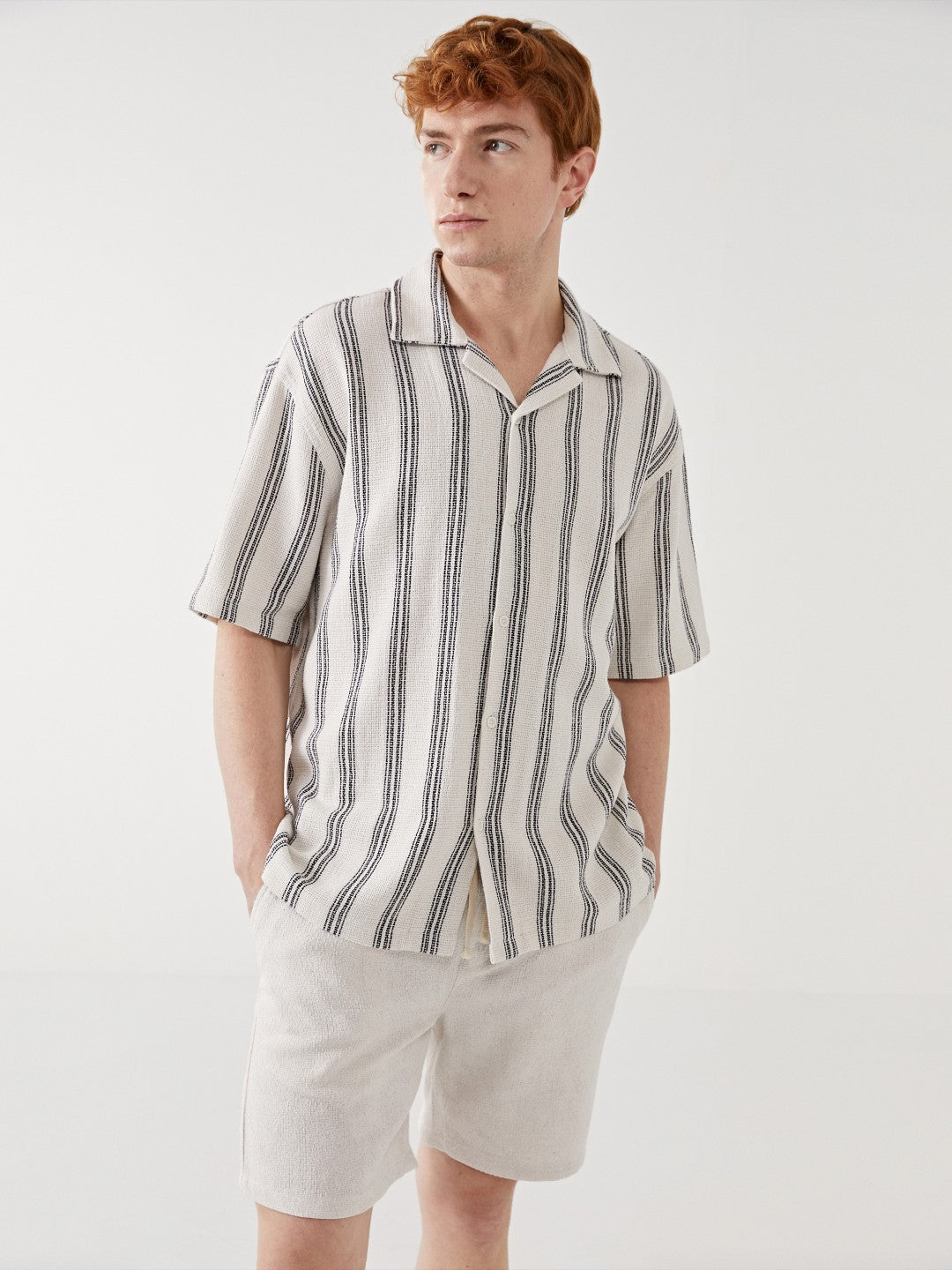 Xside Regular Fit Short Sleeve Striped Men Shirt